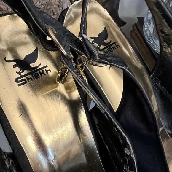 Vintage women's Sheik peep toe stilettos. Gorgeous gold heels size 9 - Picture 4 of 16